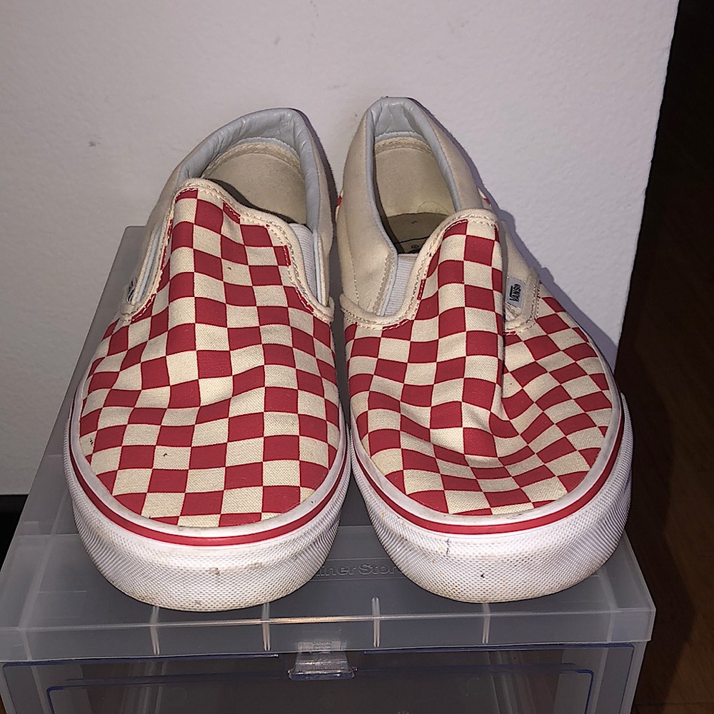 Vans red/creemos checkered
